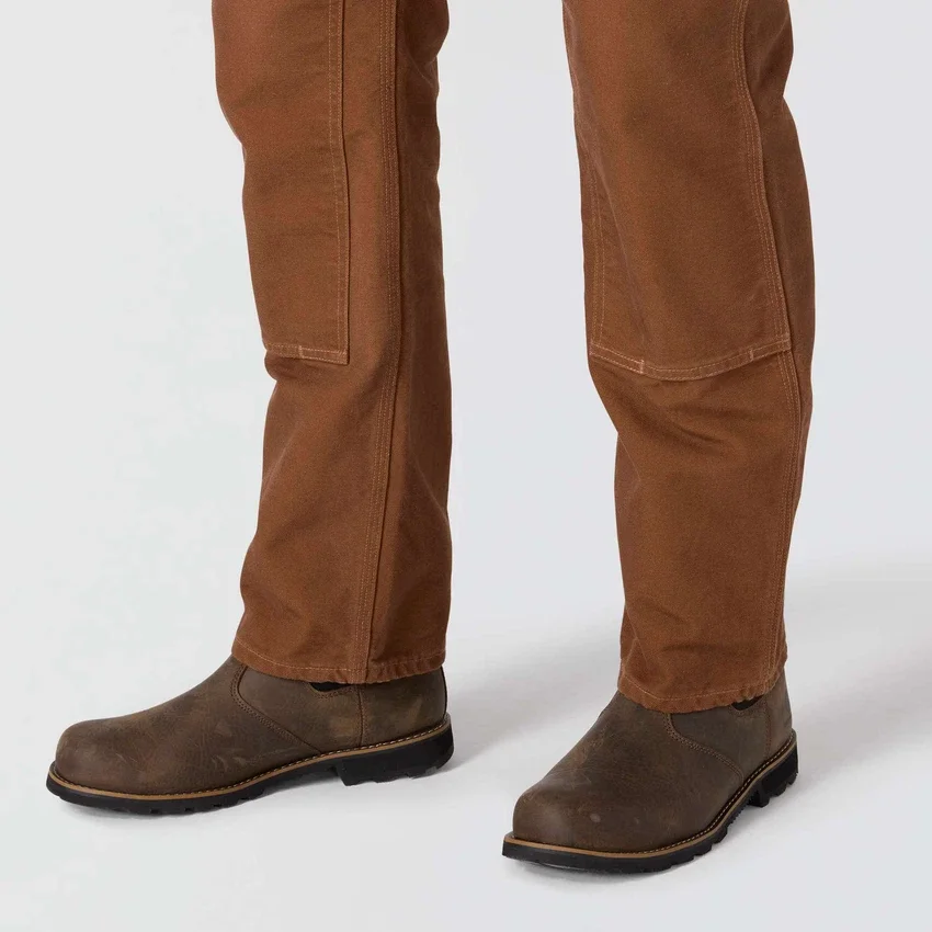 Calças de carpinteiro para homem da série Crafted, de corte largo e perna reta, em tecido de algodão, com joelhos reforçados
