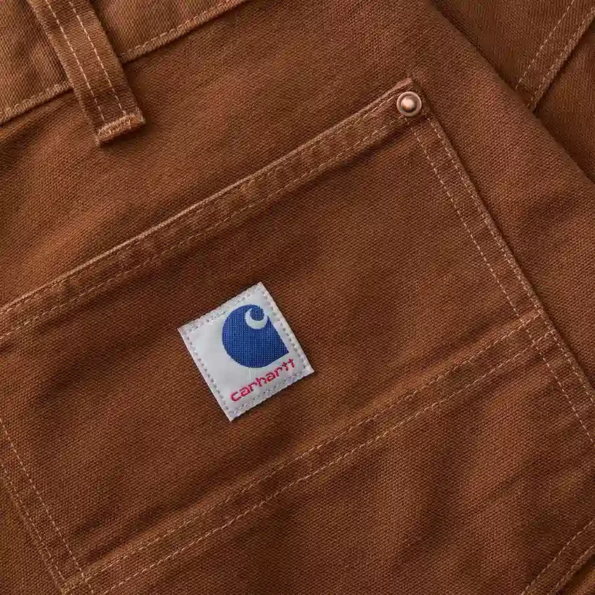Calças de carpinteiro para homem da série Crafted, de corte largo e perna reta, em tecido de algodão, com joelhos reforçados