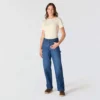 Calças de ganga de trabalho elásticas de cintura média «Carpenter» para mulher