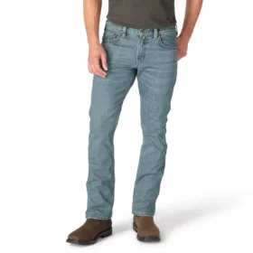 Calças de ganga de trabalho masculinas com corte «bootcut» descontraído e tecido «Rugged Flex»