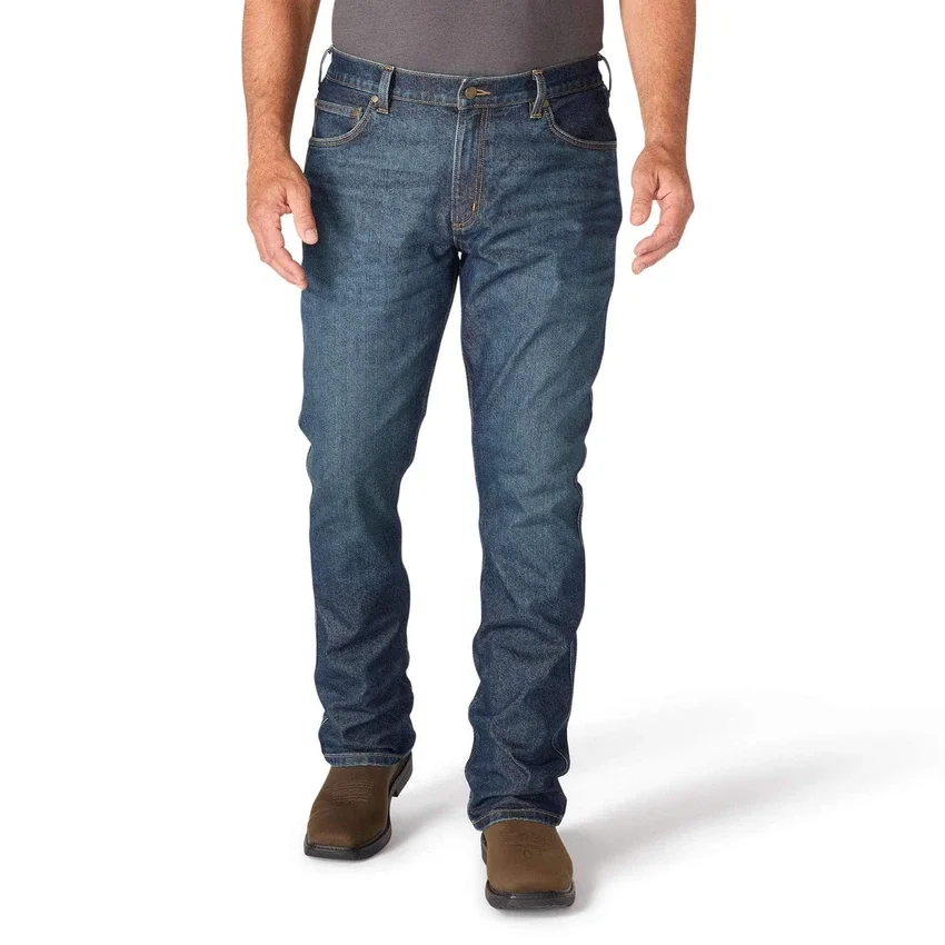 Calças de ganga de trabalho masculinas com corte «bootcut» descontraído e tecido «Rugged Flex»