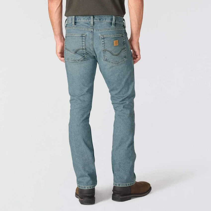 Calças de ganga de trabalho masculinas com corte «bootcut» descontraído e tecido «Rugged Flex»