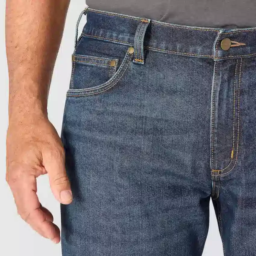 Calças de ganga de trabalho masculinas com corte «bootcut» descontraído e tecido «Rugged Flex»