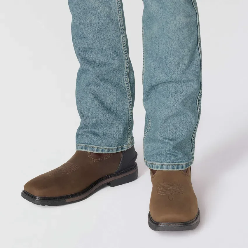 Calças de ganga de trabalho masculinas com corte «bootcut» descontraído e tecido «Rugged Flex»