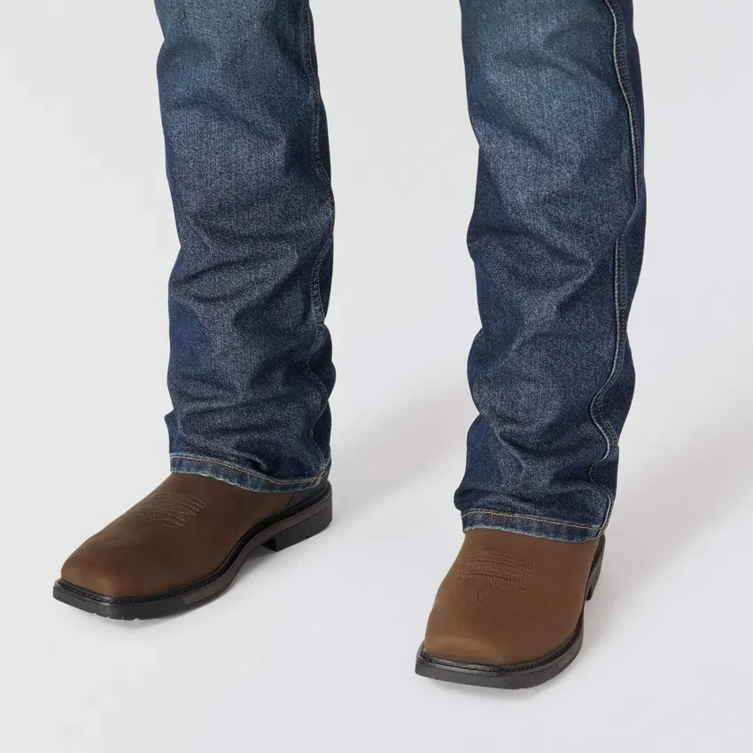 Calças de ganga de trabalho masculinas com corte «bootcut» descontraído e tecido «Rugged Flex»
