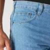 Calças de ganga de trabalho masculinas, corte reto e descontraído