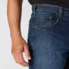 Calças de ganga de trabalho masculinas, corte reto e descontraído