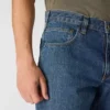 Calças de ganga de trabalho masculinas, corte reto e descontraído