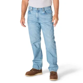 Calças de ganga de trabalho masculinas de corte largo e perna reta com tecnologia Rugged Flex