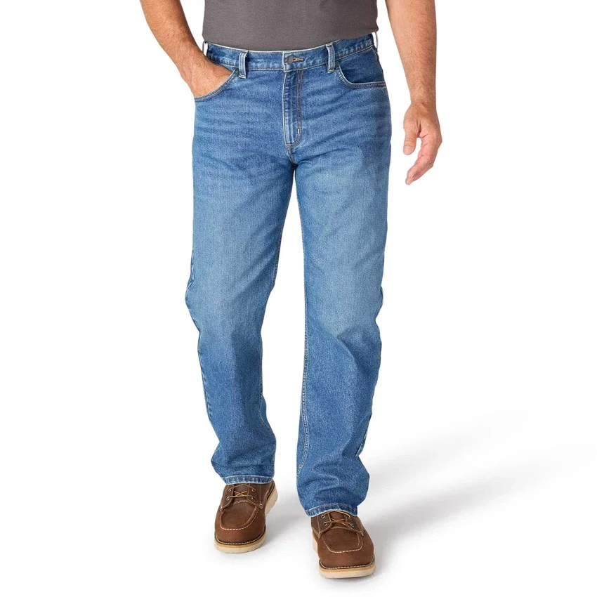 Calças de ganga de trabalho masculinas de corte largo e perna reta com tecnologia Rugged Flex