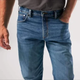 Calças de ganga de trabalho masculinas de corte largo e perna reta com tecnologia Rugged Flex