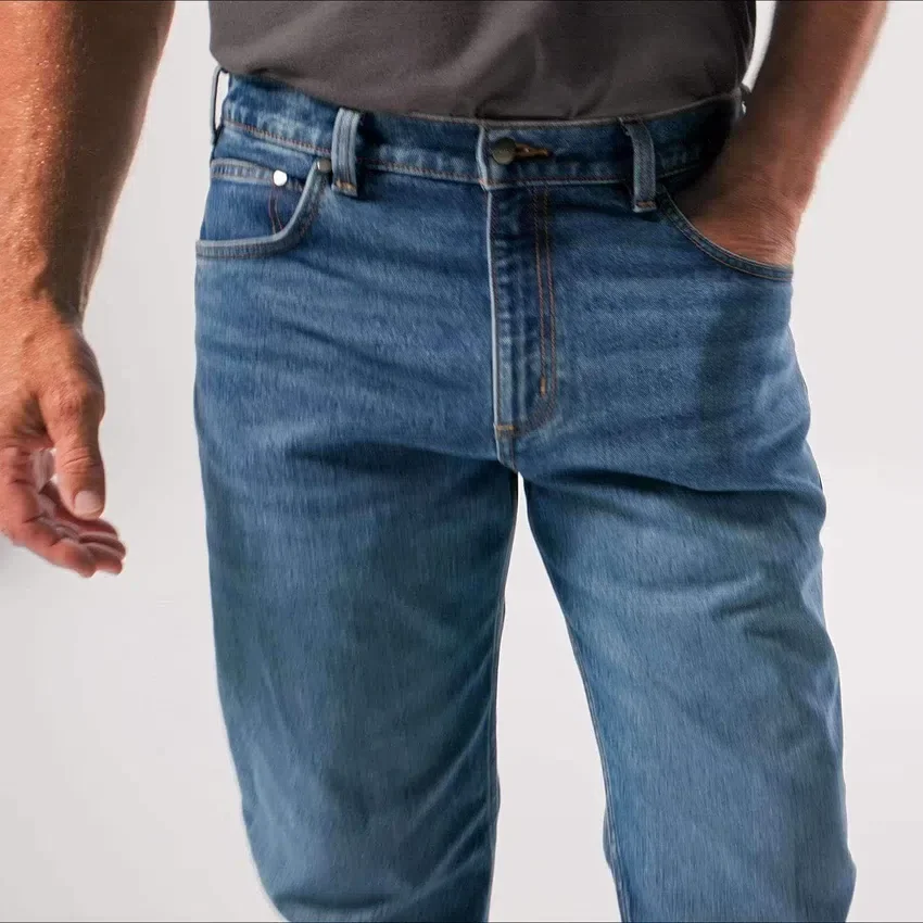 Calças de ganga de trabalho masculinas de corte largo e perna reta com tecnologia Rugged Flex