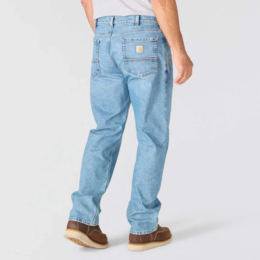 Calças de ganga de trabalho masculinas de corte largo e perna reta com tecnologia Rugged Flex