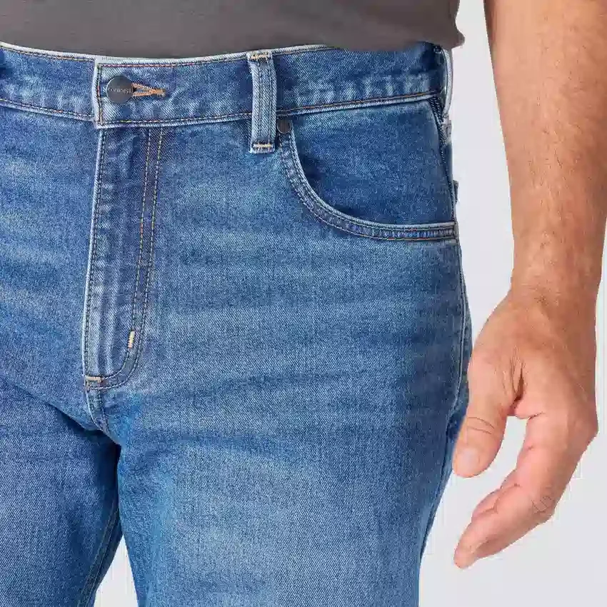 Calças de ganga de trabalho masculinas de corte largo e perna reta com tecnologia Rugged Flex