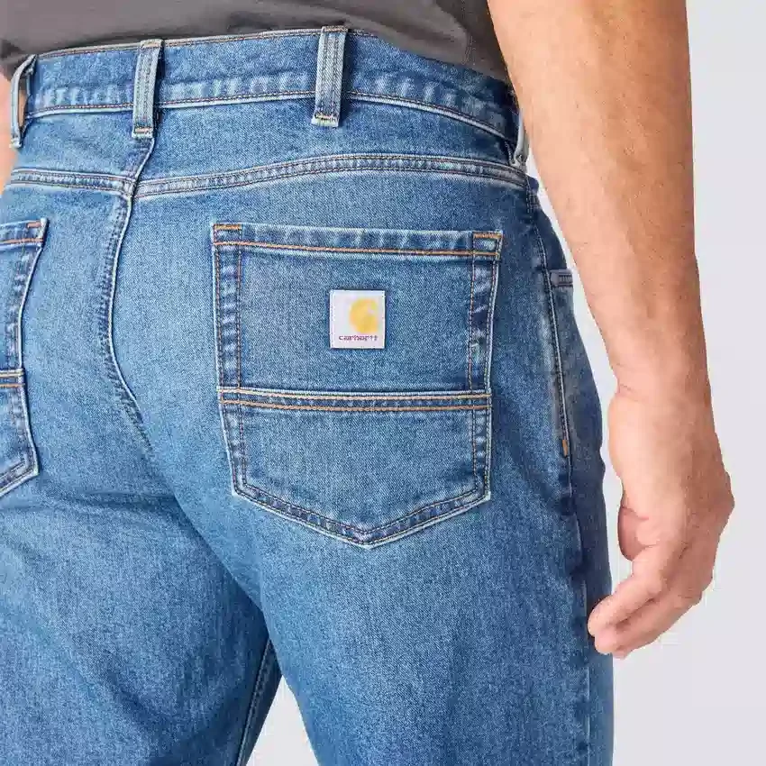 Calças de ganga de trabalho masculinas de corte largo e perna reta com tecnologia Rugged Flex