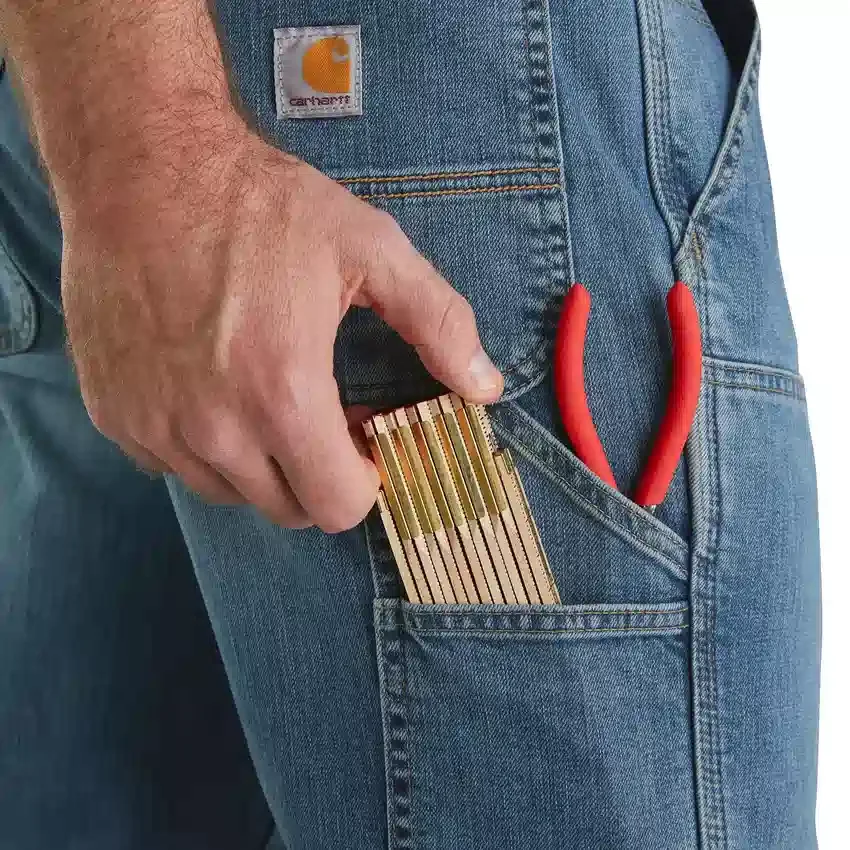 Calças de ganga de trabalho masculinas, de corte reto e descontraído, com joelhos reforçados e Rugged Flex