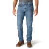 Calças de ganga de trabalho masculinas, de corte reto e descontraído, com tecido Rugged Flex
