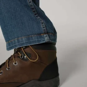 Calças de ganga de trabalho masculinas, de corte reto e descontraído, com tecido Rugged Flex