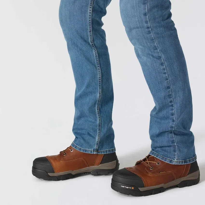 Calças de ganga de trabalho masculinas, de corte reto e descontraído, com tecido Rugged Flex