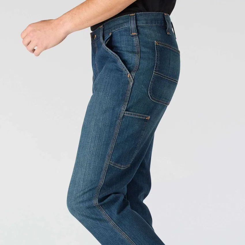 Calças de ganga de trabalho masculinas, de corte reto e descontraído, com tecido Rugged Flex