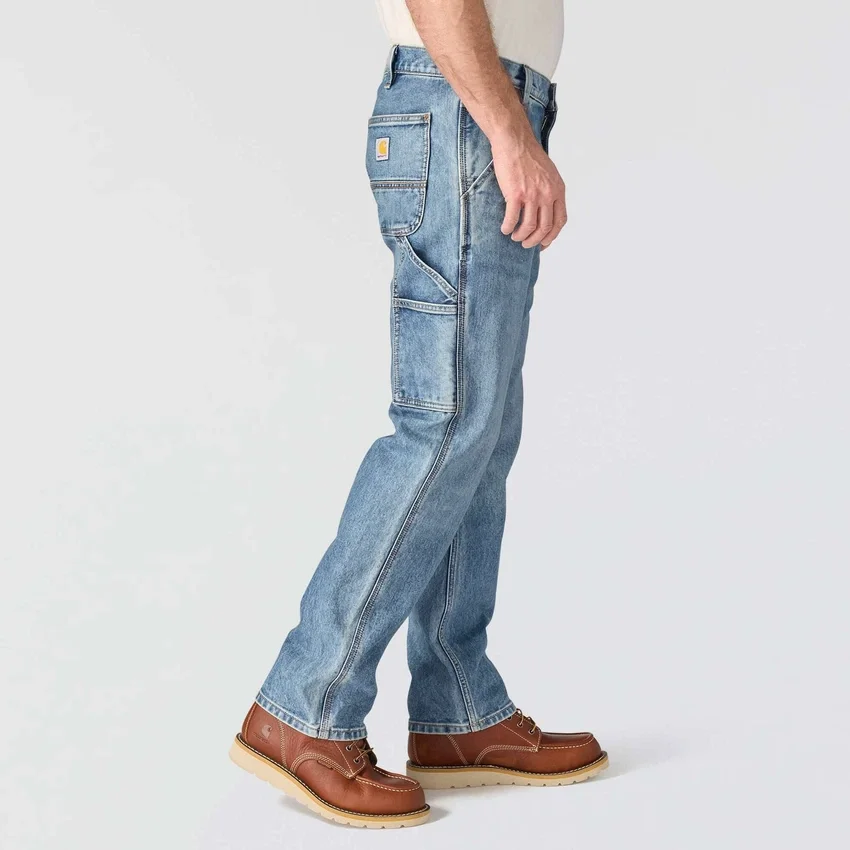 Calças de ganga de trabalho masculinas, de corte reto e descontraído, com tecido Rugged Flex