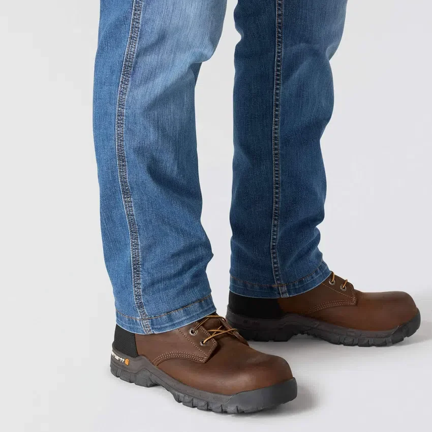 Calças de ganga de trabalho masculinas, de corte reto e descontraído, com tecido Rugged Flex
