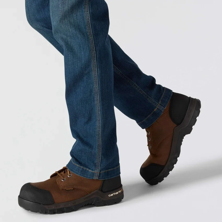 Calças de ganga de trabalho masculinas, de corte reto e descontraído, com tecido Rugged Flex