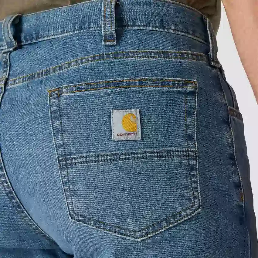 Calças de ganga de trabalho masculinas, de corte reto e descontraído, com tecido Rugged Flex