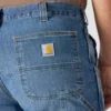 Calças de ganga de trabalho masculinas, de corte reto e descontraído, com tecido Rugged Flex
