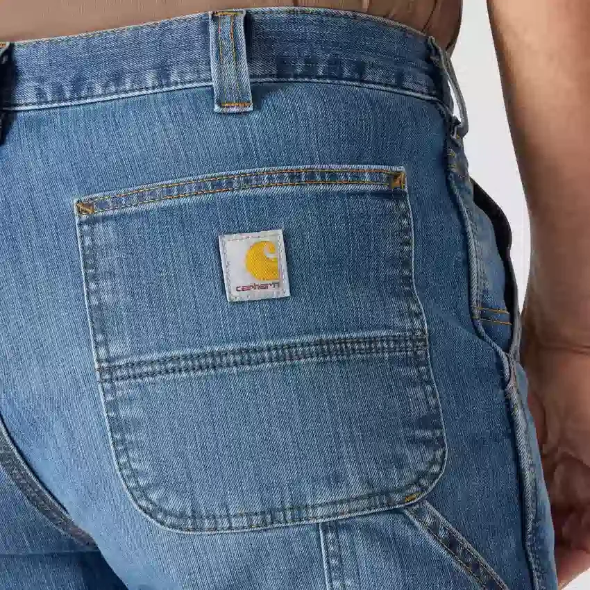 Calças de ganga de trabalho masculinas, de corte reto e descontraído, com tecido Rugged Flex