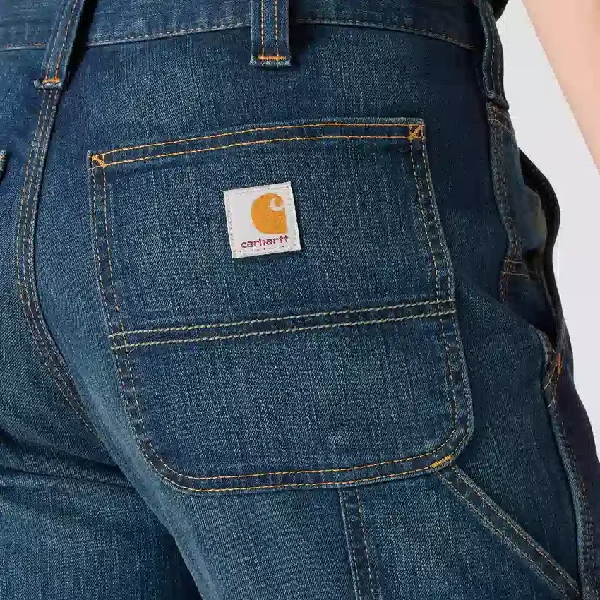 Calças de ganga de trabalho masculinas, de corte reto e descontraído, com tecido Rugged Flex