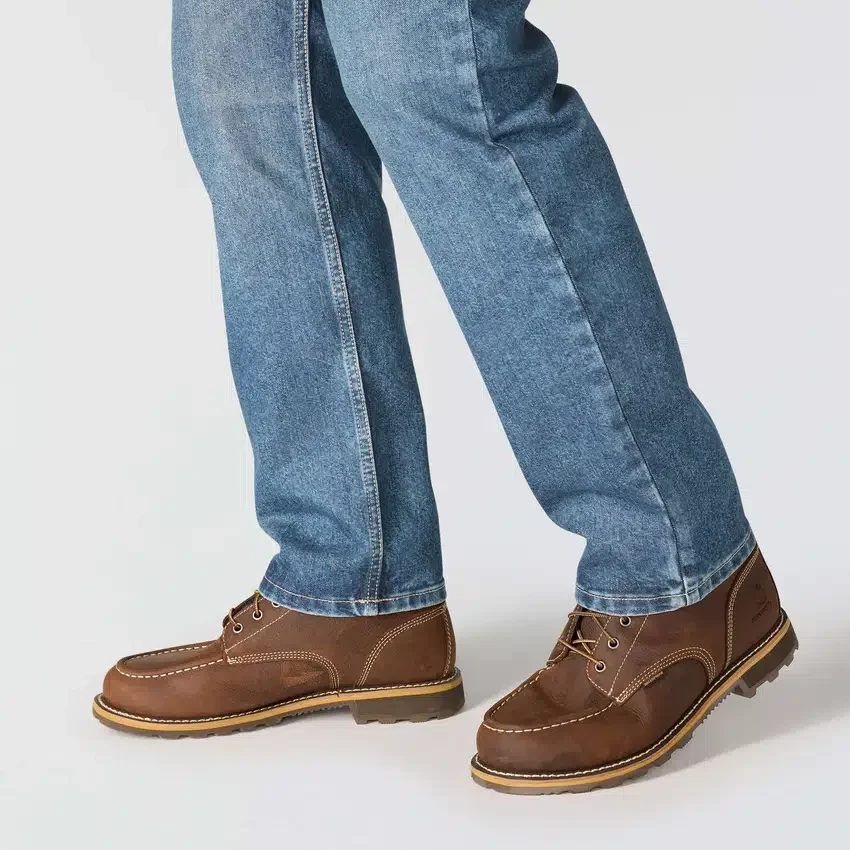 Calças de ganga de trabalho masculinas, de corte reto e descontraído, com tecido Rugged Flex