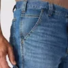 Calças de ganga de trabalho masculinas, de corte reto e descontraído, com tecido Rugged Flex