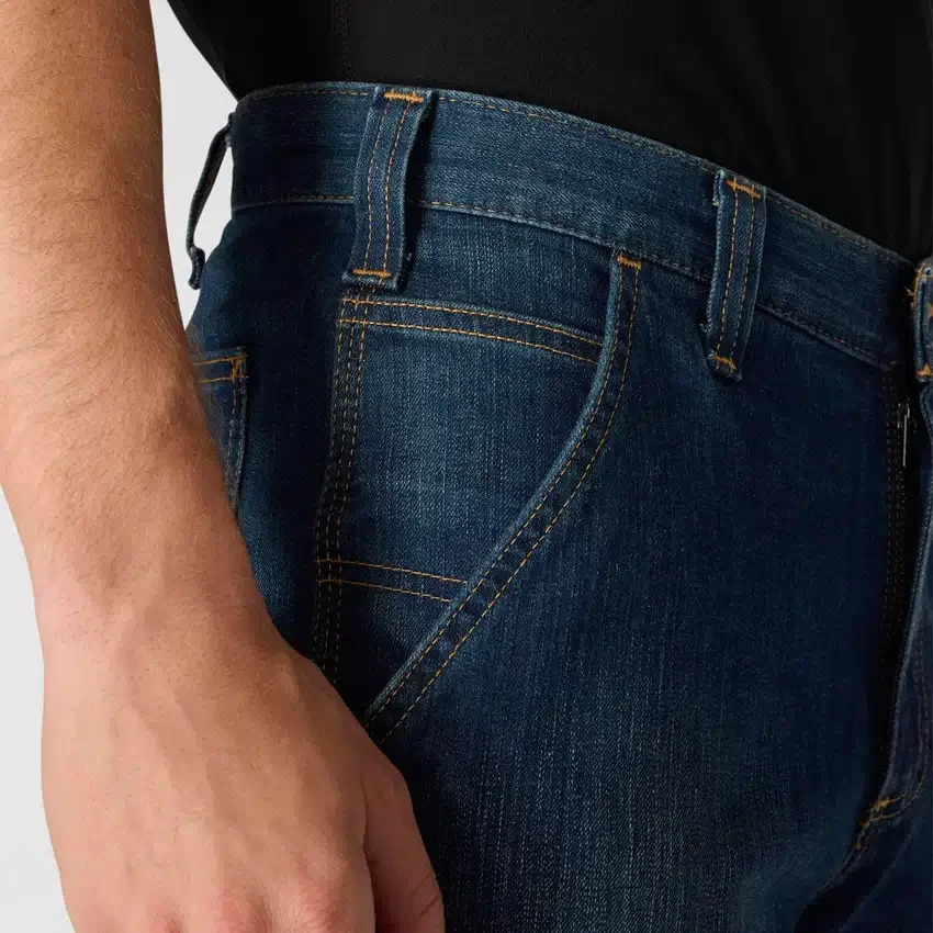 Calças de ganga de trabalho masculinas, de corte reto e descontraído, com tecido Rugged Flex