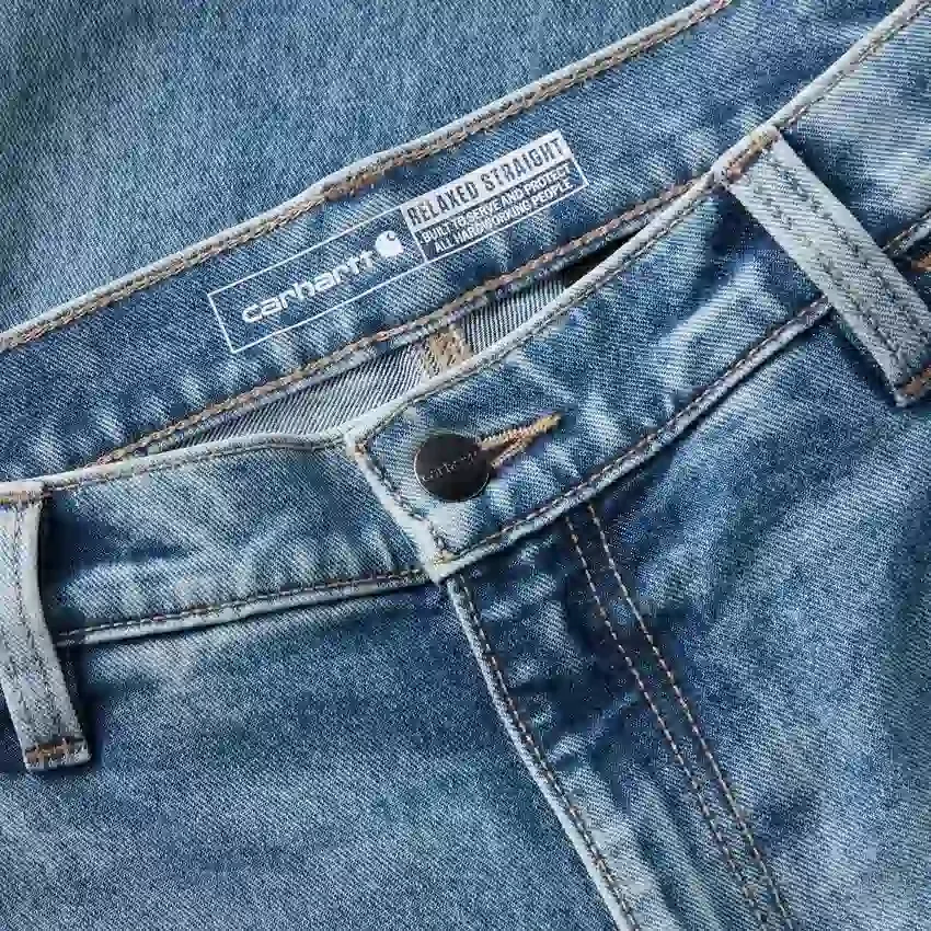 Calças de ganga de trabalho masculinas, de corte reto e descontraído, com tecido Rugged Flex