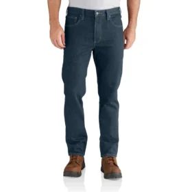 Calças de ganga de trabalho masculinas, justas, afuniladas e com Rugged Flex