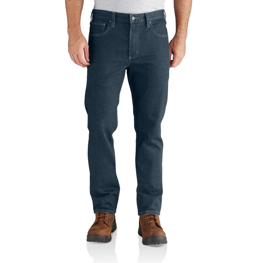 Calças de ganga de trabalho masculinas, justas, afuniladas e com Rugged Flex