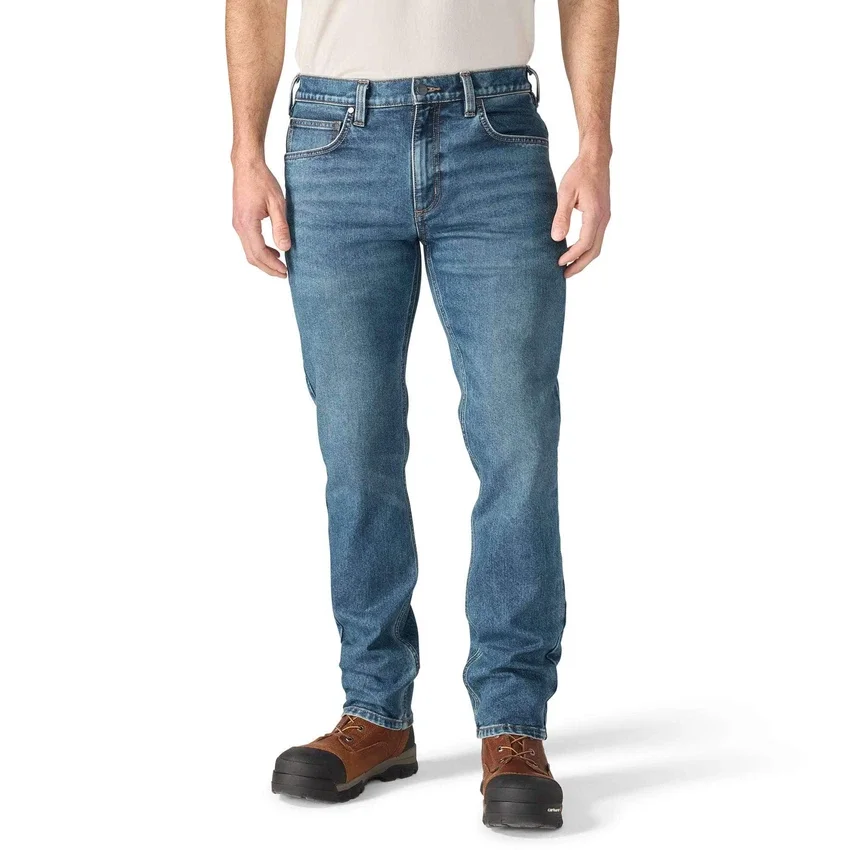 Calças de ganga de trabalho masculinas, justas, afuniladas e com Rugged Flex