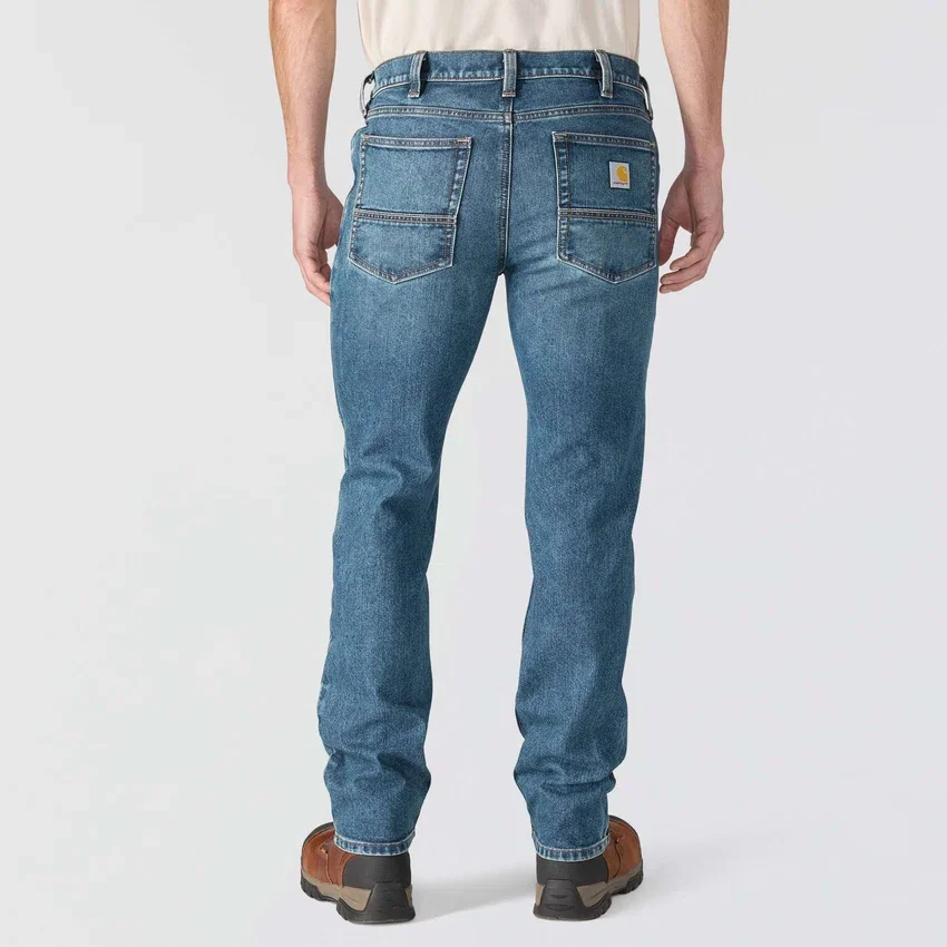Calças de ganga de trabalho masculinas, justas, afuniladas e com Rugged Flex