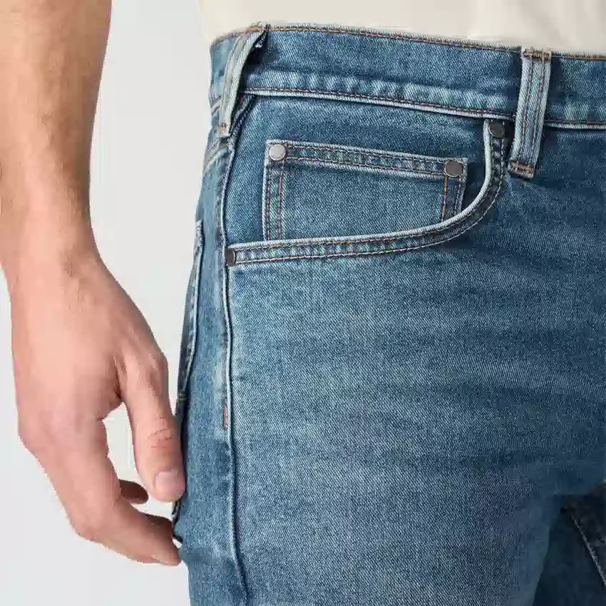 Calças de ganga de trabalho masculinas, justas, afuniladas e com Rugged Flex