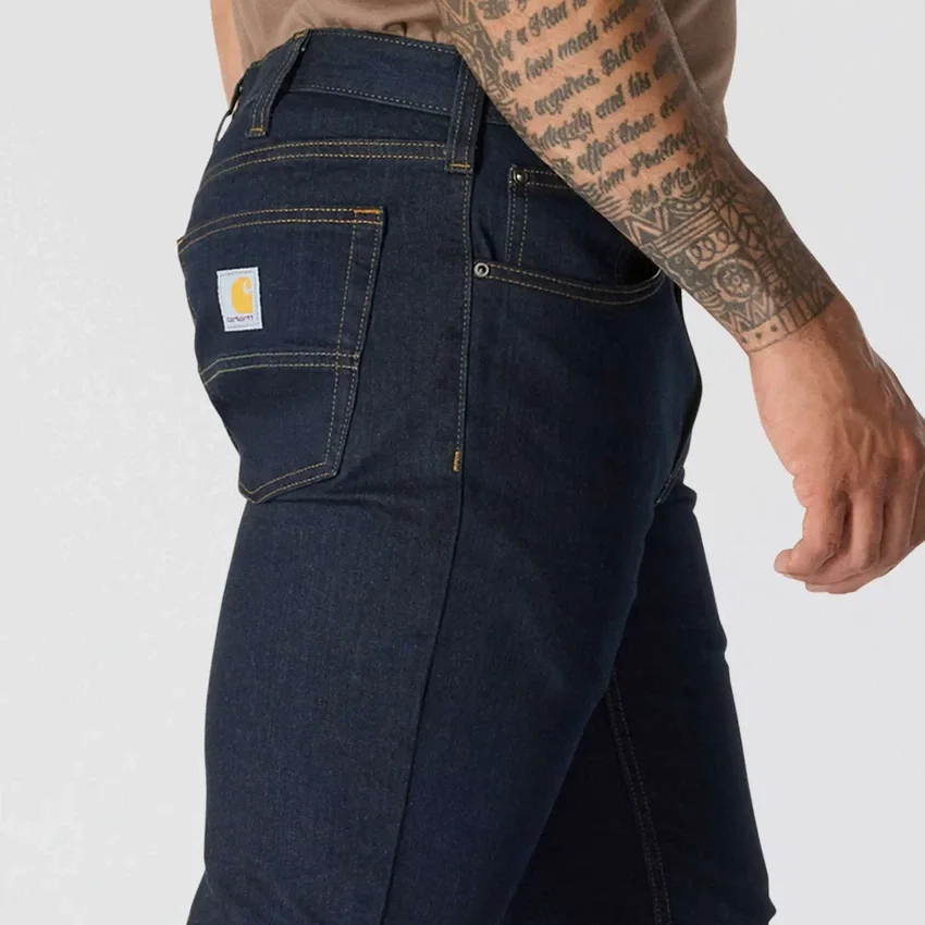 Calças de ganga de trabalho masculinas, justas, afuniladas e com Rugged Flex