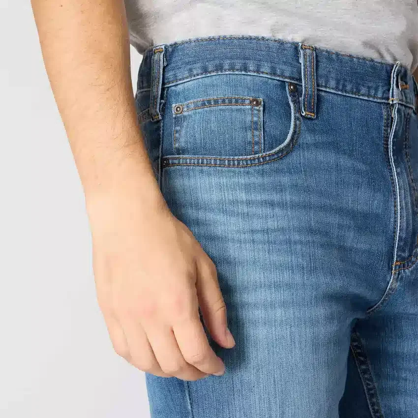 Calças de ganga de trabalho masculinas, justas, afuniladas e com Rugged Flex