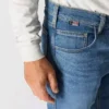 Calças de ganga de trabalho para homem, corte relaxado, boca de botão, Rugged Flex, resistentes ao fogo