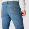 Calças de ganga de trabalho para homem, corte relaxado, boca de botão, Rugged Flex, resistentes ao fogo