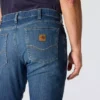 Calças de ganga de trabalho para homem, corte relaxado, boca de botão, Rugged Flex, resistentes ao fogo