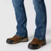 Calças de ganga de trabalho para homem, corte relaxado, boca de botão, Rugged Flex, resistentes ao fogo