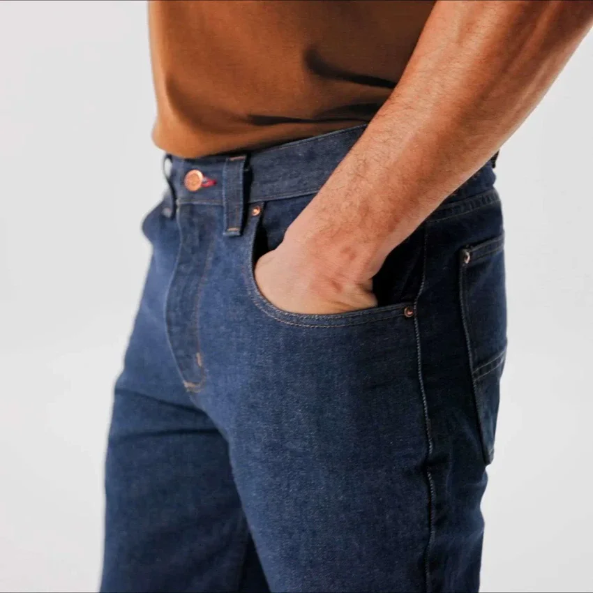 Calças de ganga de trabalho para homem da série Crafted, de corte descontraído e perna reta