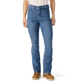Calças de ganga femininas Tiller de cintura alta e corte bootcut