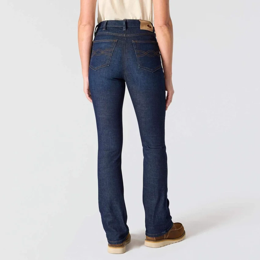 Calças de ganga femininas Tiller de cintura alta e corte bootcut