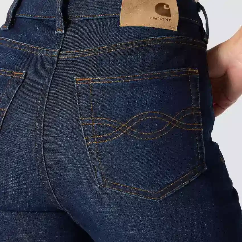 Calças de ganga femininas Tiller de cintura alta e corte bootcut